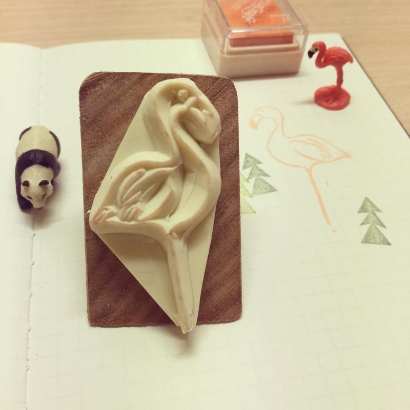 Flamingo红鹤手工印章*橡皮擦印章*手工刻章*手工刻章 - 印章/印台 - 橡胶 粉红色