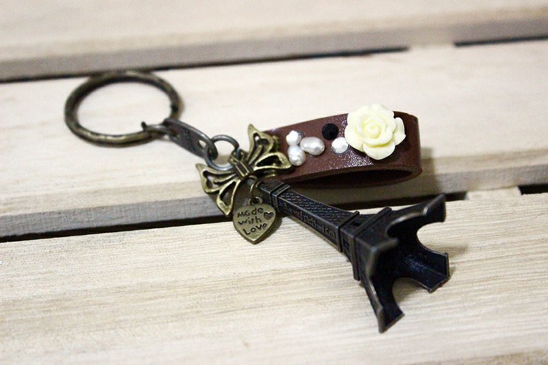 ◈卡萝妃◈{ Le Paris Door } 复古*皮质钥匙圈 - 其他 - 其他材质 咖啡色