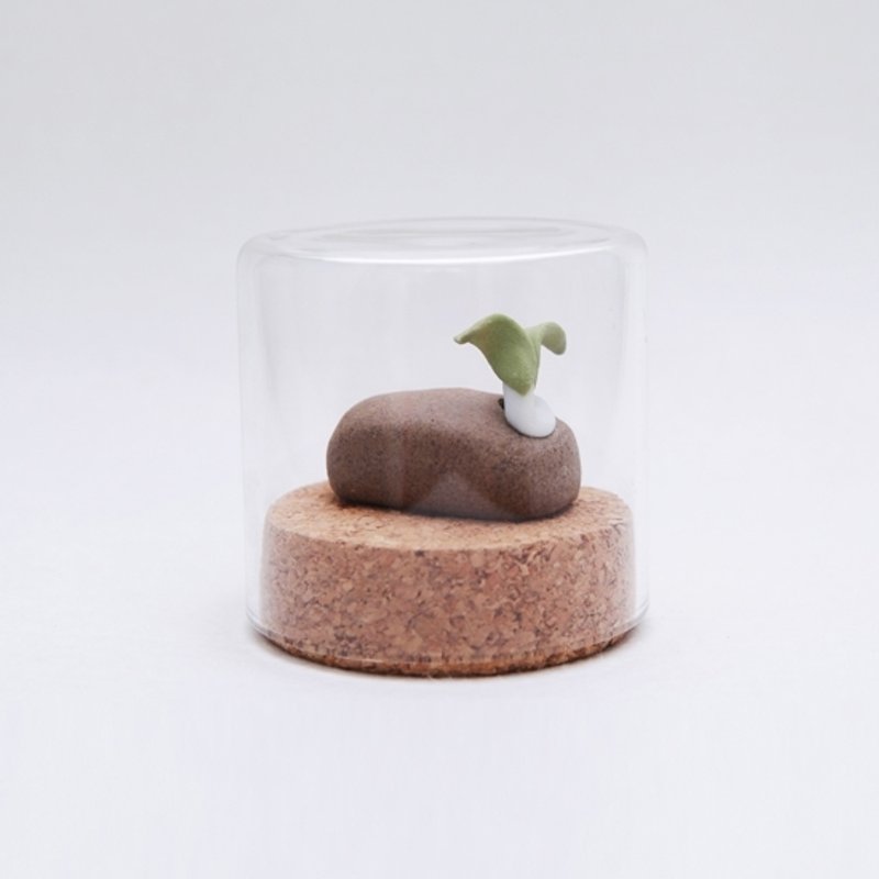 原创趣味纯手工可爱摆件玻璃瓶里的陶瓷植物大豆苗景德镇制 - 摆饰 - 其他材质 
