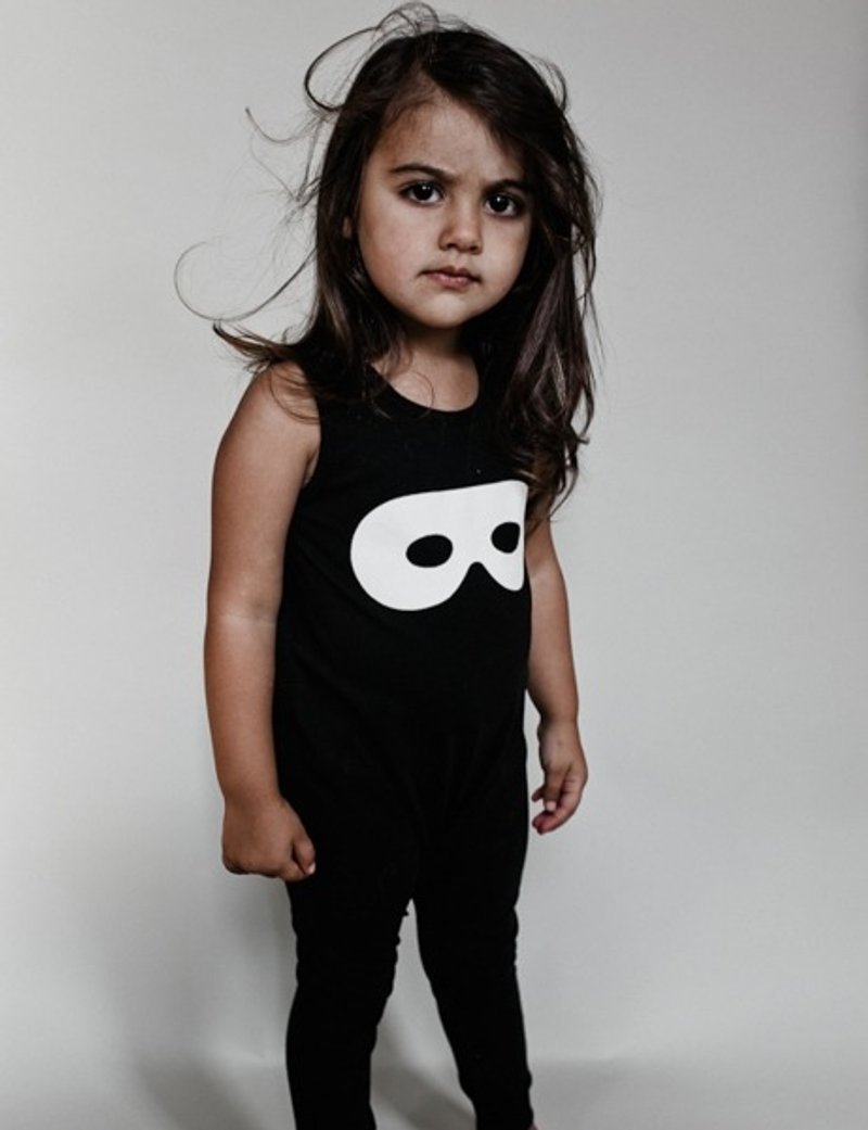 2015春夏 Beau loves 黑底白色大眼罩背心连身衣 - 其他 - 棉．麻 黑色