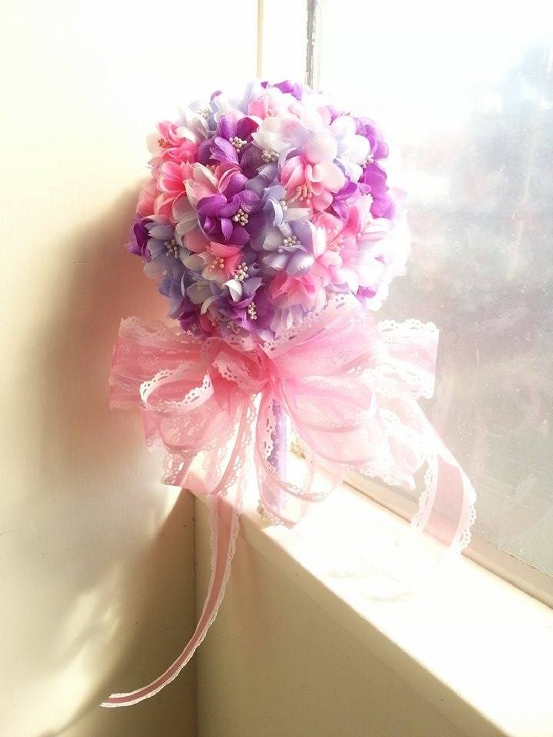 【Wedding】圆满花捧花-大款三色(深紫色+浅紫色+粉红色) - 其他 - 其他材质 
