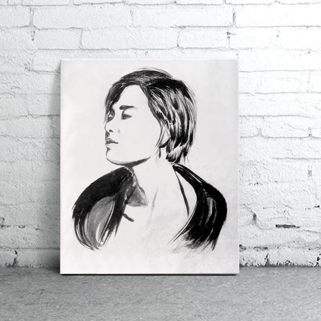 订制手绘水墨画像 50cmx60cm 客厅挂画 - 订制画像 - 纸 白色