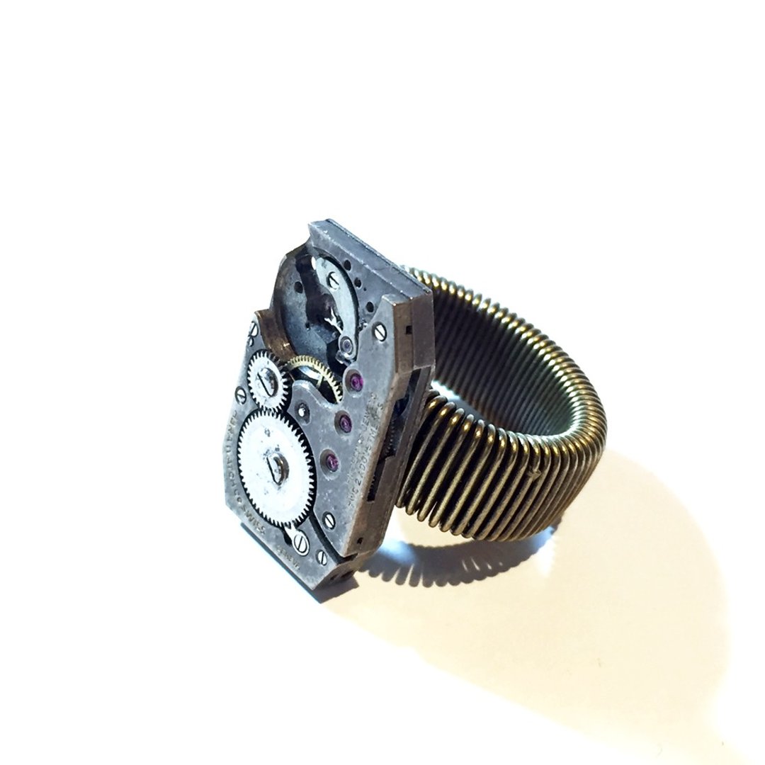 1920 机芯 Steampunk蒸汽庞克戒指 Ring - 戒指 - 其他金属 灰色