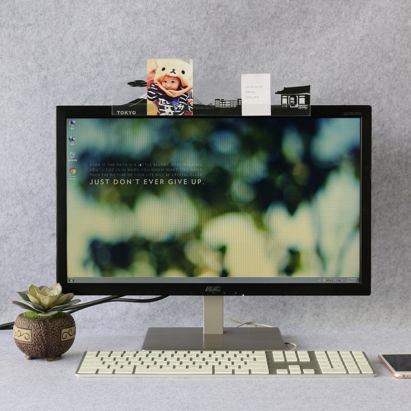 【欧士OSHI】屏幕留言备忘板-东京 办公桌收纳 - 其他 - 塑料 黑色