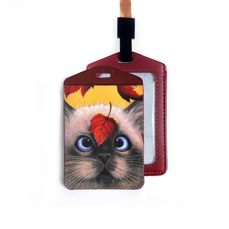 手工真皮皮件-毛毛猫皮革票卡夹/证件套/识别证 - 证件套/卡套 - 真皮 多色
