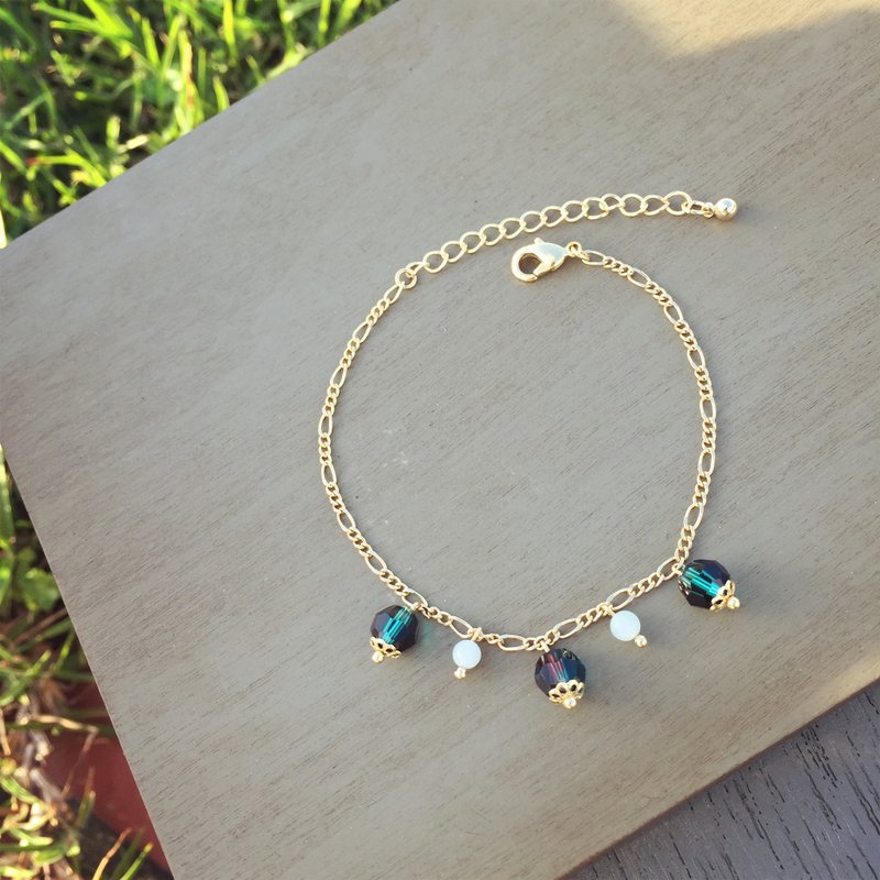 渐层湖绿半贵石手链 - 手链/手环 - 其他金属 绿色