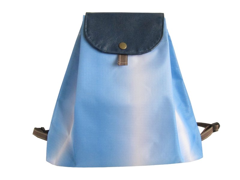 **喷射机的脚印**束口后背包 - 束口袋双肩包 - 防水材质 蓝色