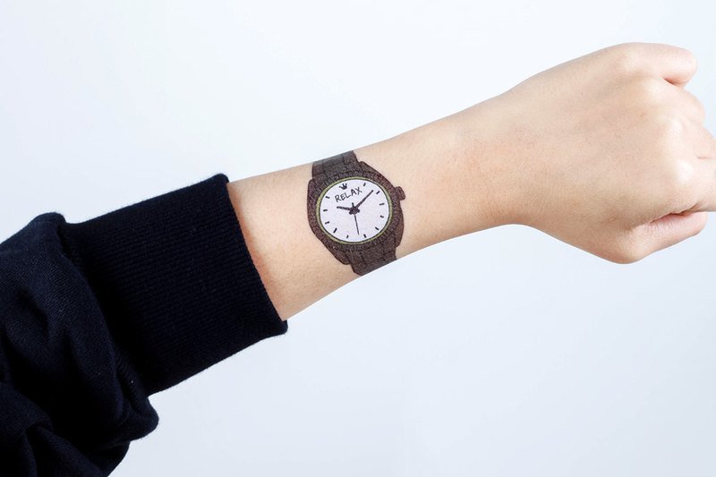 Surprise Tattoos / RELAX手表 刺青 纹身贴纸 - 纹身贴 - 纸 红色