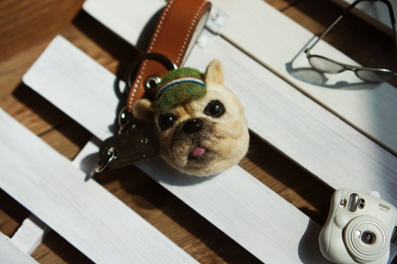 羊毛毡\手工\文创\法国\纪念\宠物\法国斗犬\狗\定制化\钥匙圈 - 玩偶/公仔 - 羊毛 多色