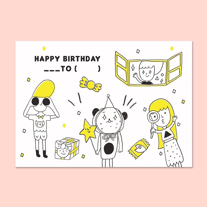 生日快樂#4 / 明信片 - 卡片/明信片 - 纸 粉红色