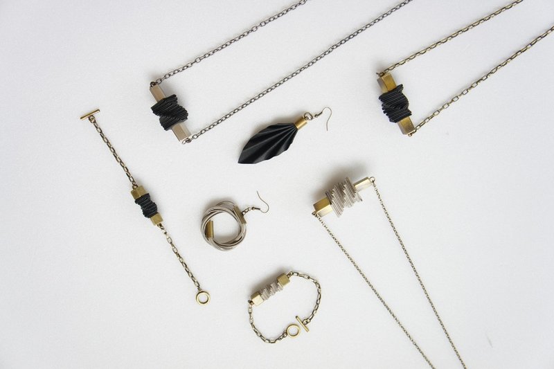 螺旋结构款 长项链 、短项链   Spiral Necklaces - 项链 - 防水材质 黑色