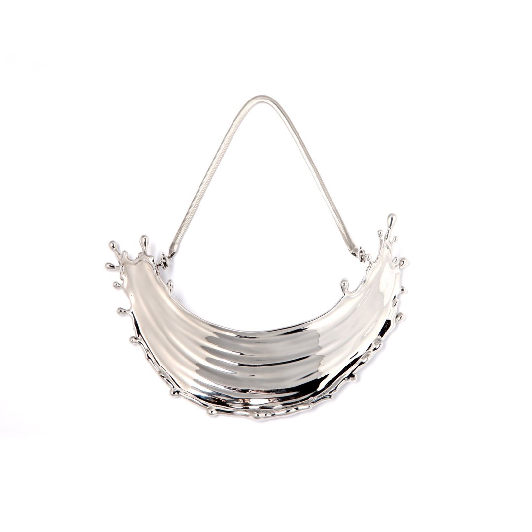 Wave Necklace 银色花颈链 - 颈链 - 其他金属 银色