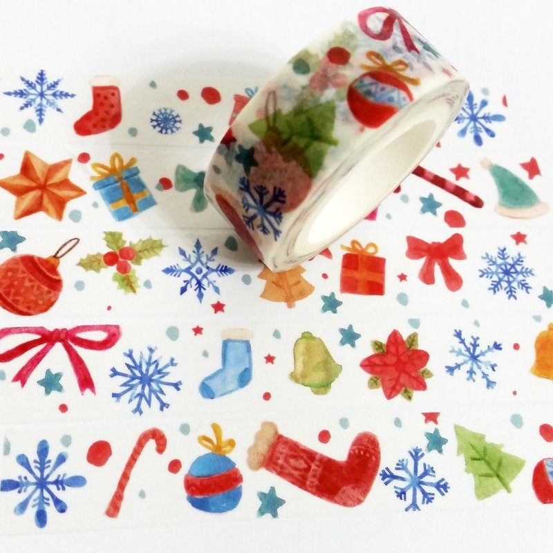 纸胶带 水彩圣诞节 - 纸胶带 - 纸 