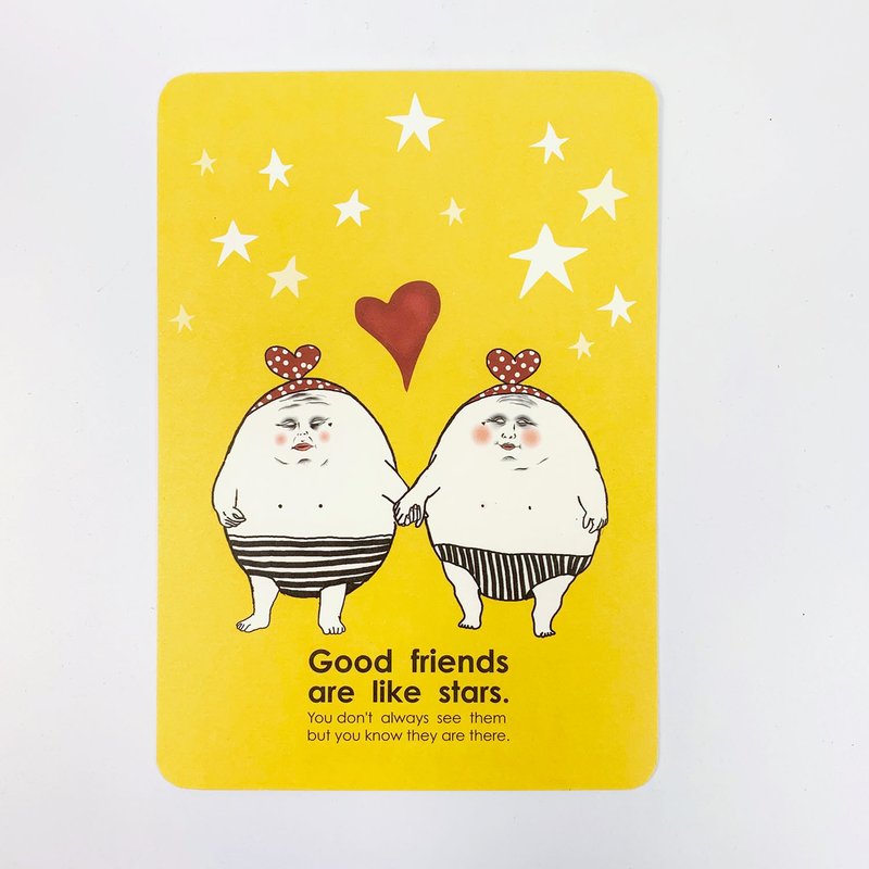 蛋定好朋友 明信片 - 卡片/明信片 - 纸 黄色