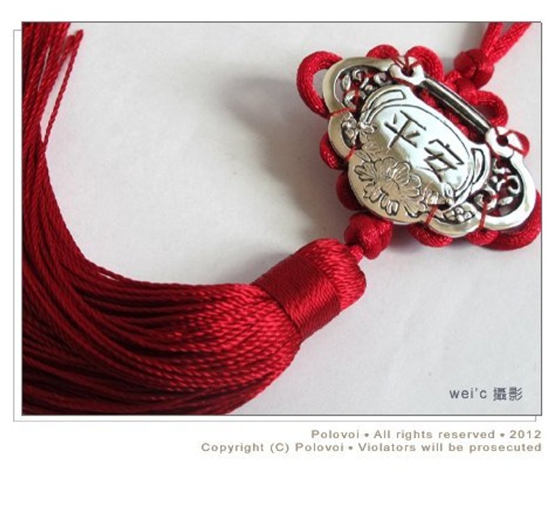 【Wei'C】镂空牡丹平安锁片 /金工.silver.设计/ - 吊饰 - 其他金属 红色