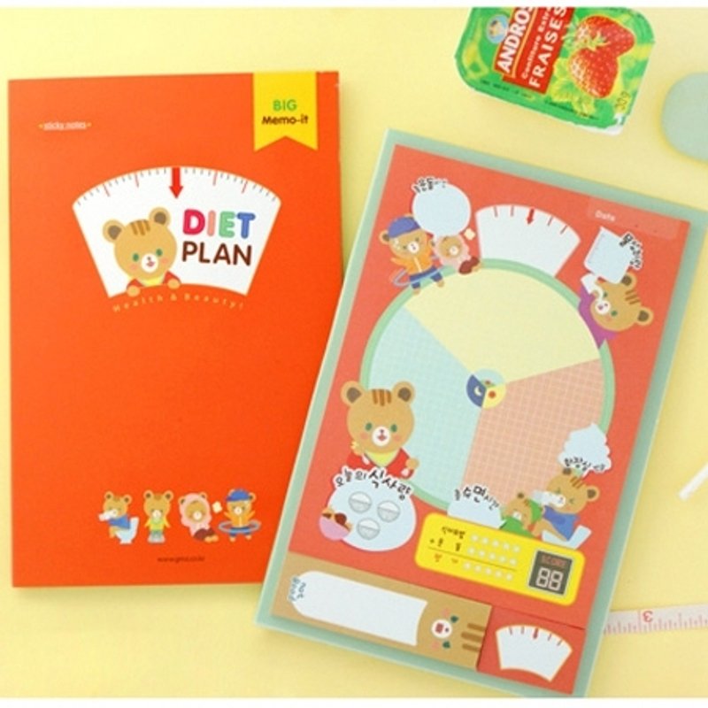 Dessin x GMZ-卡乐便利贴手册-饮食计画表,GMZ46340 - 便条纸/标签贴 - 纸 多色