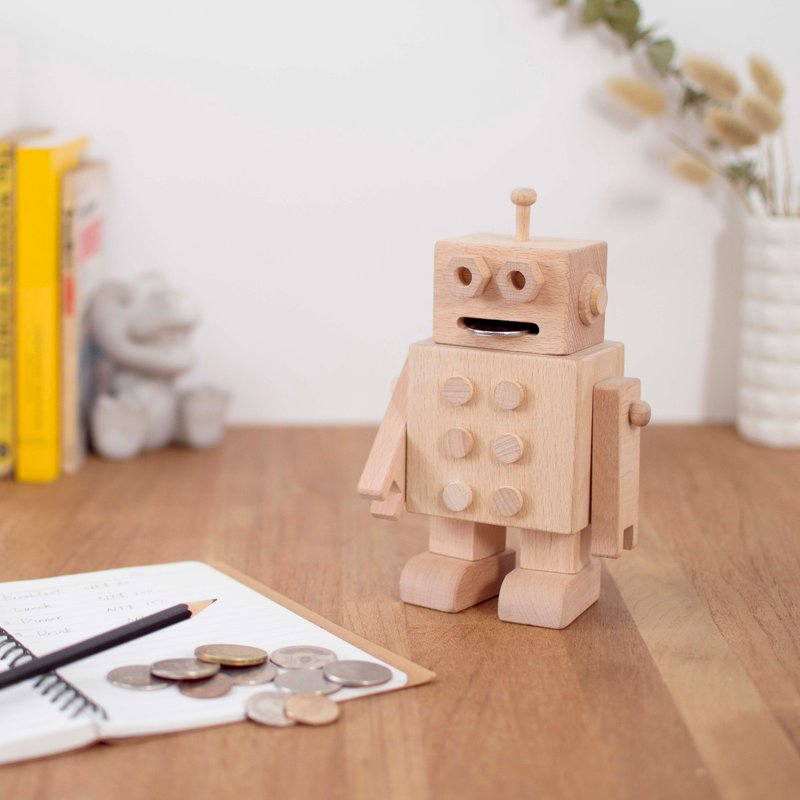 DIY曼尼存钱筒 - 储蓄罐 - 木头 咖啡色