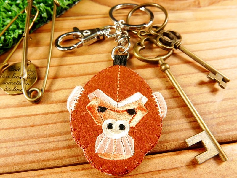 刺绣钥匙圈 | 型动物系列-猩 手指娃娃 笔套 钥匙圈 | 文艺轻黏 - 钥匙链/钥匙包 - 其他人造纤维 多色