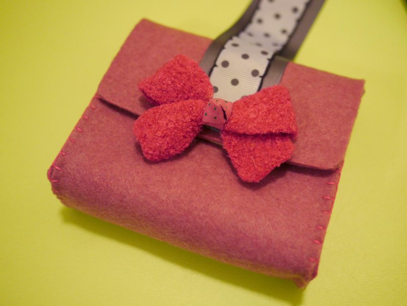 儿童发饰收纳带的附加小袋子 - 其他 - 羊毛 粉红色