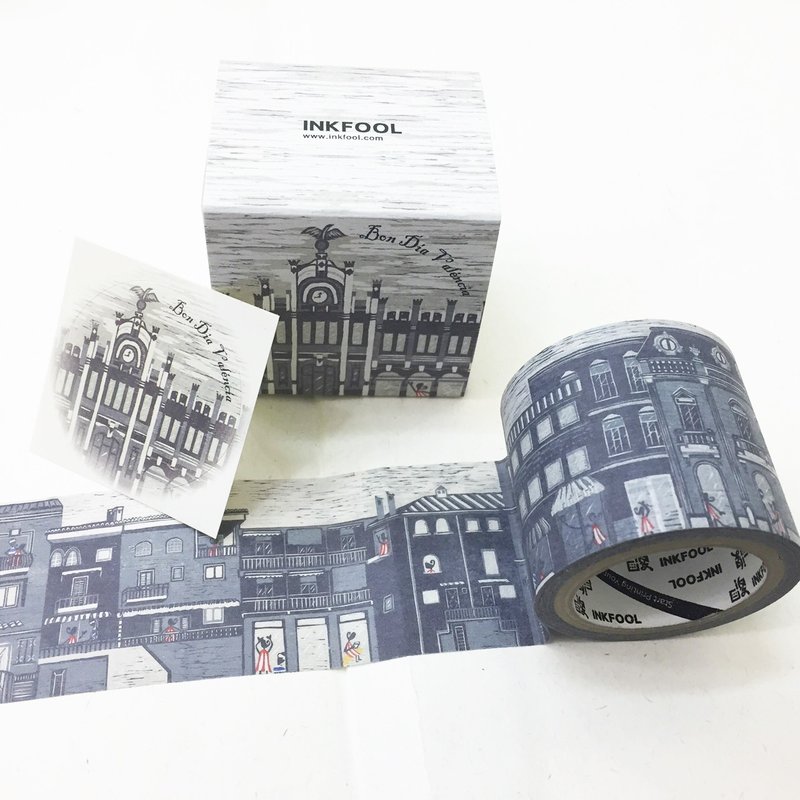 印傻子 - 早安 瓦伦西亚 design by 日安 *1015快闪款* 4cm宽 - 纸胶带 - 纸 