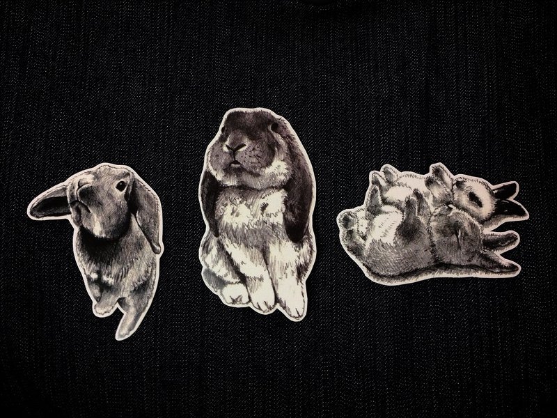 :: 李湘湘 :: 素描兔兔贴纸 - 贴纸 - 纸 