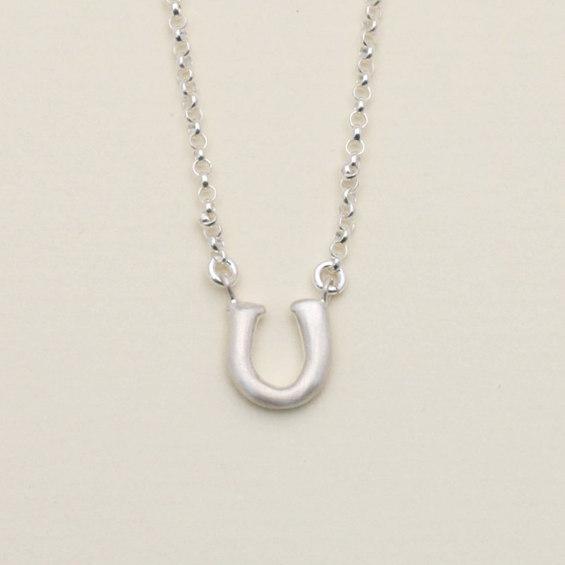 小马蹄铁纯银项链 - 项链 - 纯银 灰色