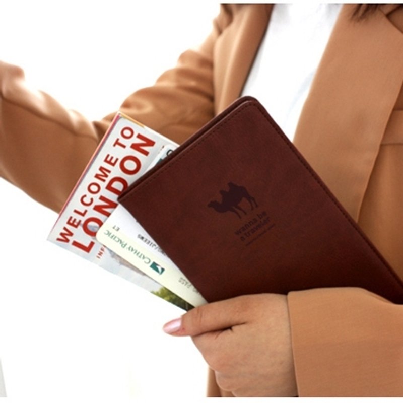 Dessin x Monopoly-城市轻旅长版护照套V.2-可可色(沙漠骆驼),MPL23780 - 护照夹/护照套 - 其他材质 咖啡色