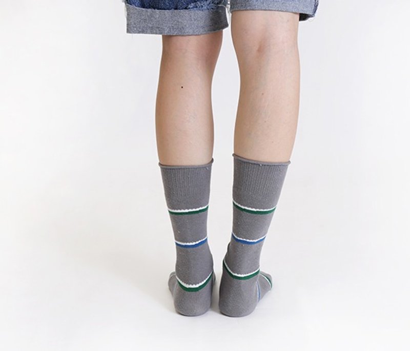 堆积1又1/4袜 - 袜子 - 棉．麻 绿色