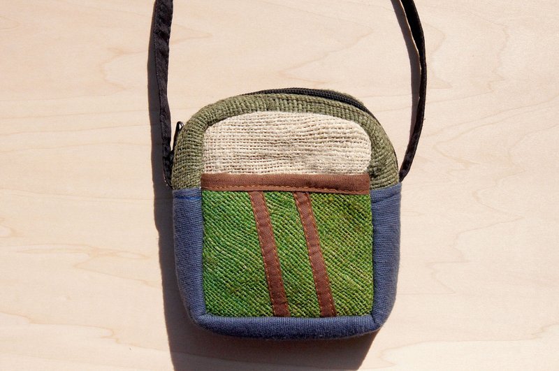 情人节礼物 天然棉麻收纳包 / 民族风零钱包 / 相机包 / 手机包 -  森林色拼接( 仅存一件 ) - 相机包/相机袋 - 棉．麻 多色