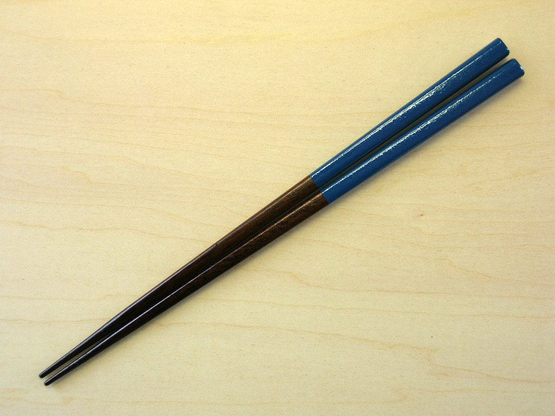 Lacquered chopsticks blue - 筷子/筷架 - 木头 蓝色