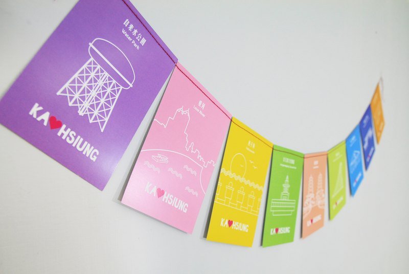 高雄“线在来结缘”明信片( 全套9张 ) - 卡片/明信片 - 纸 多色