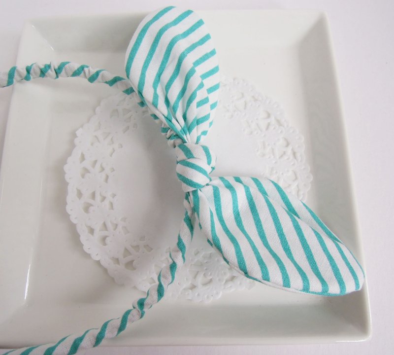 湖水绿斜纹发圈圈 - 发饰 - 其他材质 绿色