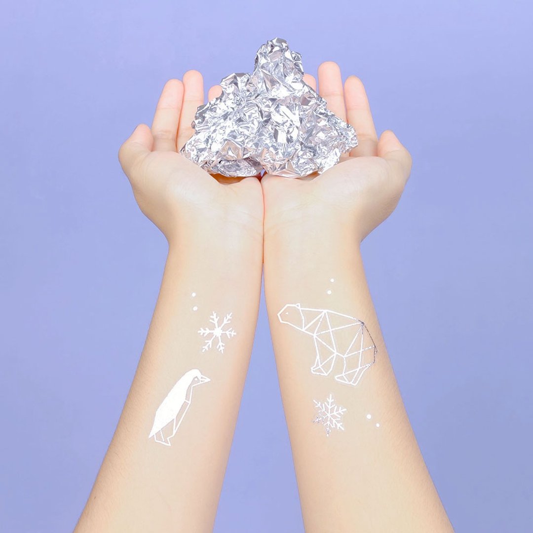 Surprise Tattoos / 银色国度 金属 刺青 纹身贴纸 - 纹身贴 - 纸 白色