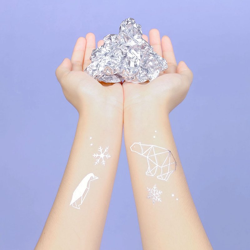 Surprise Tattoos / 银色国度 金属 刺青 纹身贴纸 - 纹身贴 - 纸 白色