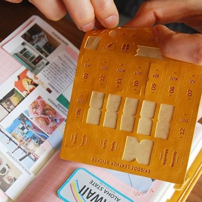 Episode皮革标签贴-芥末黄,POJ91682 - 贴纸 - 真皮 黄色