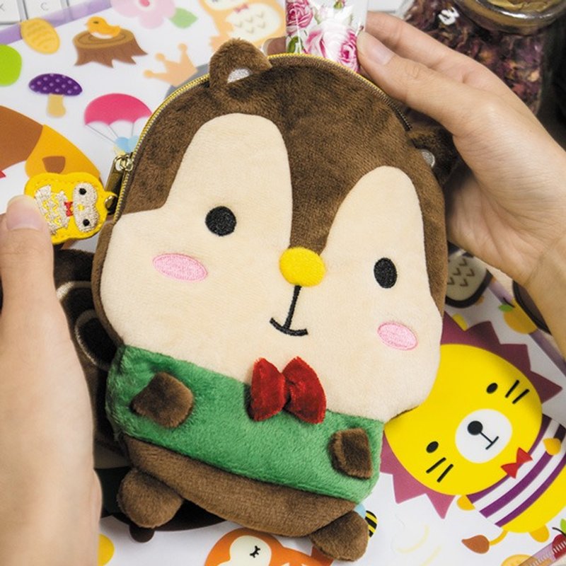 Squly 小袋子 (D001SQB) - 化妆包/杂物包 - 其他材质 咖啡色