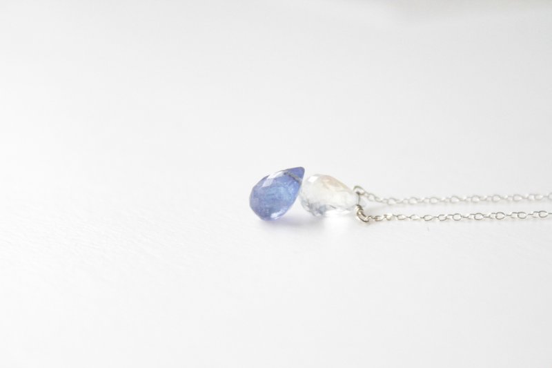 Journal 丹泉石 / 彩虹半宝石 裸肌纯银锁骨项链 - 项链 - 其他材质 紫色