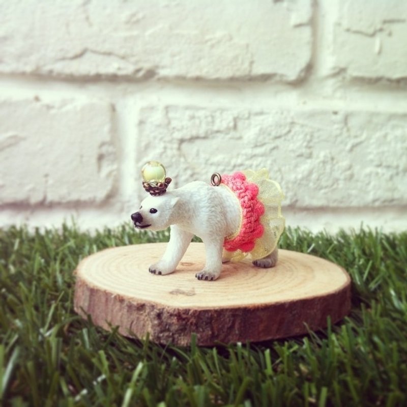 动物园 | 大鼻仔北极熊/白熊北极熊动物项链/摆饰/钥匙圈/首饰 - 项链 - 塑料 白色