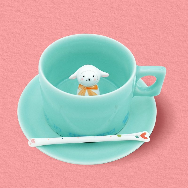 三浅陶瓷|新 萌货 绵羊 创意礼品咖啡杯独家原创作品陶瓷杯子特别 - 咖啡杯/马克杯 - 瓷 绿色