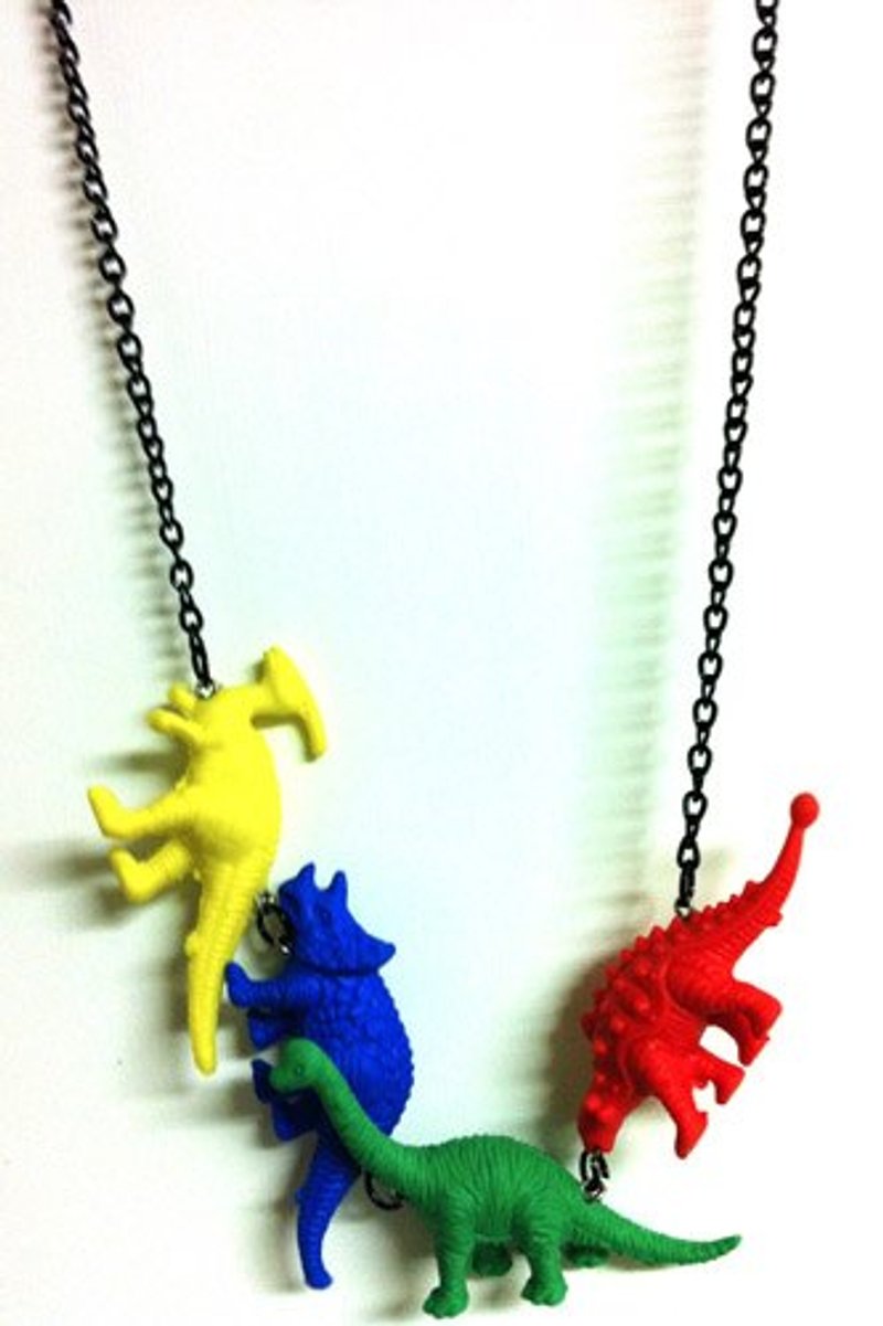恐龙笑嗨嗨 项链(粗黑链) - 项链 - 塑料 多色
