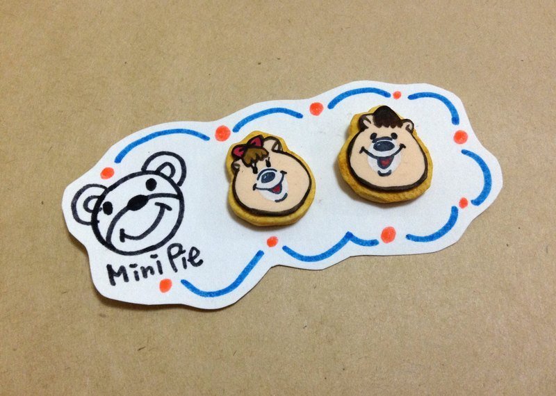 {{情人节限定}}WC小熊情侣耳环组(可改耳夹式) ((满500随机送神秘小礼物)) - 耳环/耳夹 - 其他材质 多色