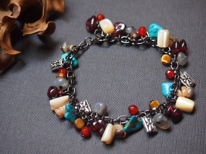 串串宝石风手炼 - 手链/手环 - 其他金属 