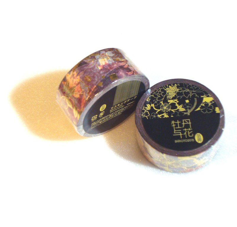 牡丹与樱-箔押-烫金纸胶带(日本和纸ver.) - 纸胶带 - 纸 红色