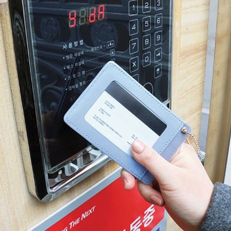 Iconic-钥匙圈皮革票卡夹V.3-天蓝,ICO82965 - 证件套/卡套 - 真皮 蓝色