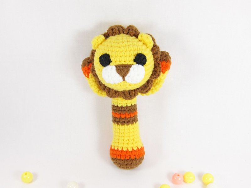 正经狮-宝宝手摇铃-手工弥月礼 - 满月礼盒 - 压克力 黄色