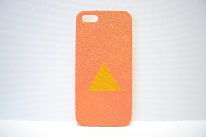 【手机壳上的小几何】粉橘底黄三角 - 手机壳/手机套 - 塑料 橘色