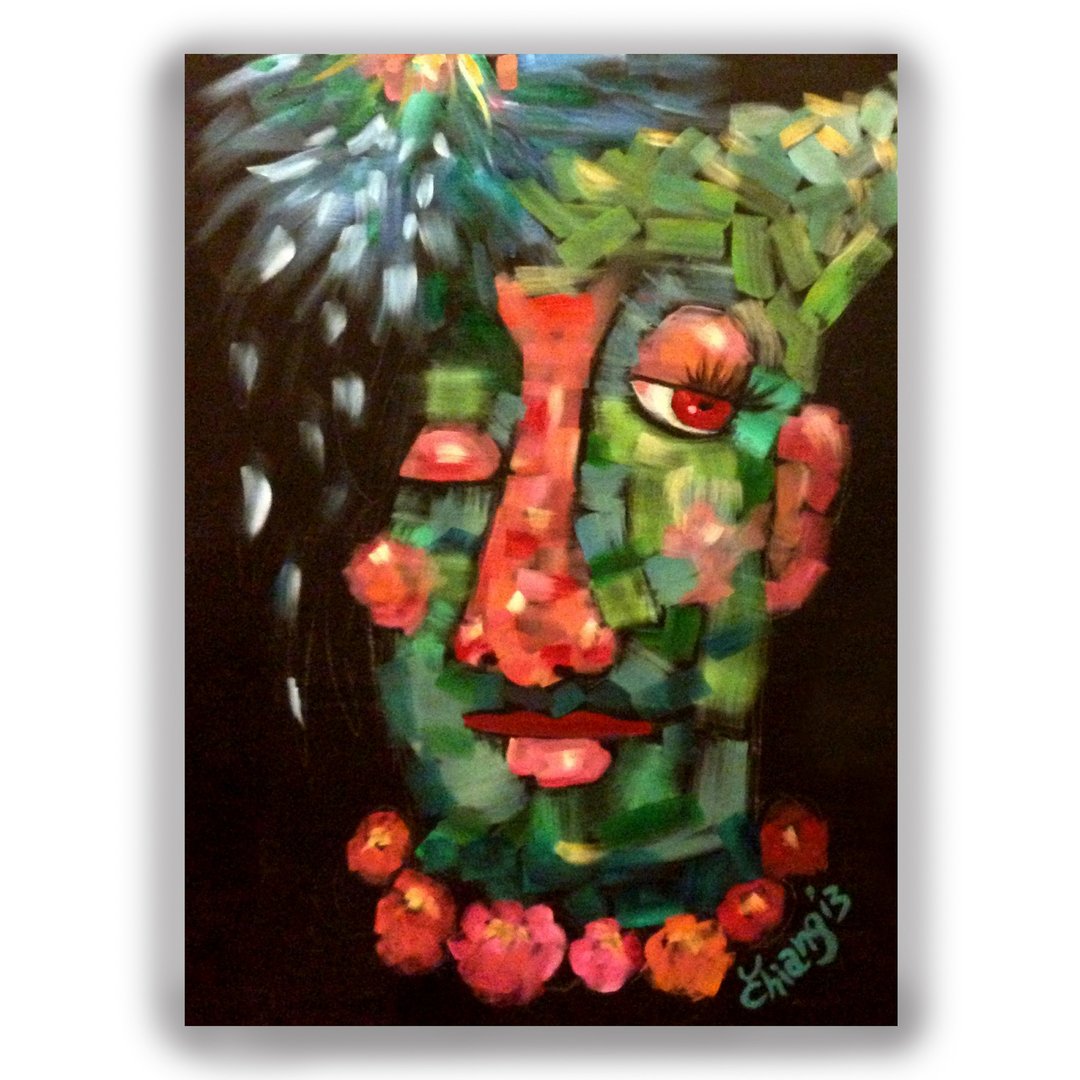手绘插画万用卡/明信片/卡片/插画卡--花帽 - 卡片/明信片 - 纸 绿色