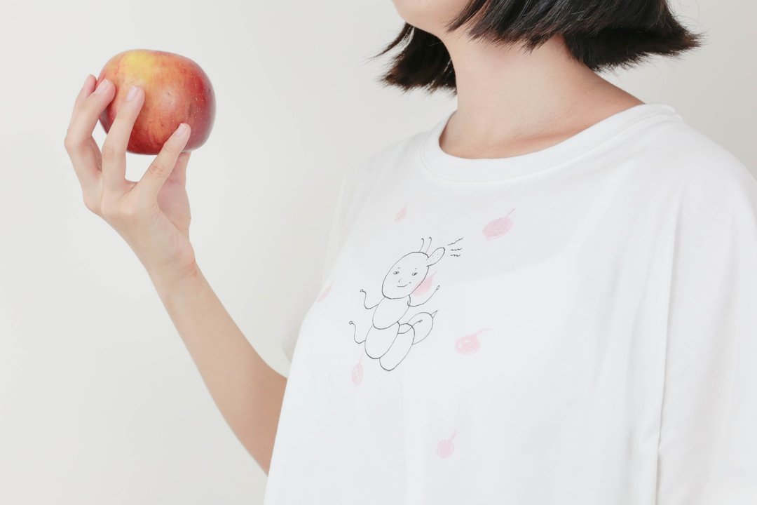 臭屁嘻嘻！_宽宽T-shirt - 女装 T 恤 - 棉 白色