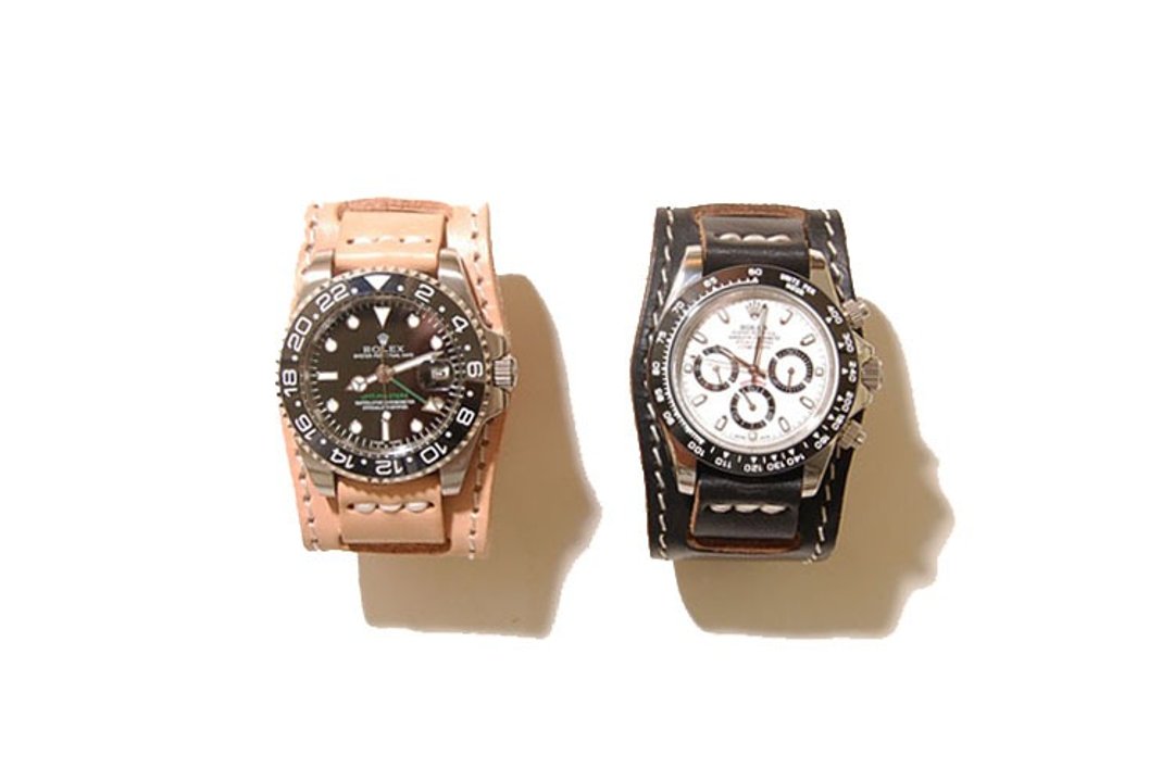 3 Pieces Watch Straps - 三件式军表带 - 女表 - 真皮 黑色