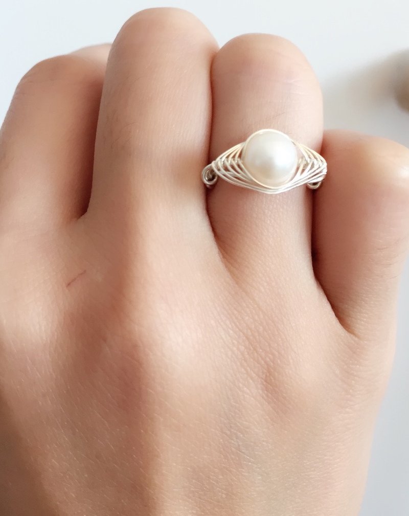 { 日常小奢华 } 天然淡水珍珠鸡尾酒戒指 / 925纯银 //Cocktail Ring - 戒指 - 其他金属 